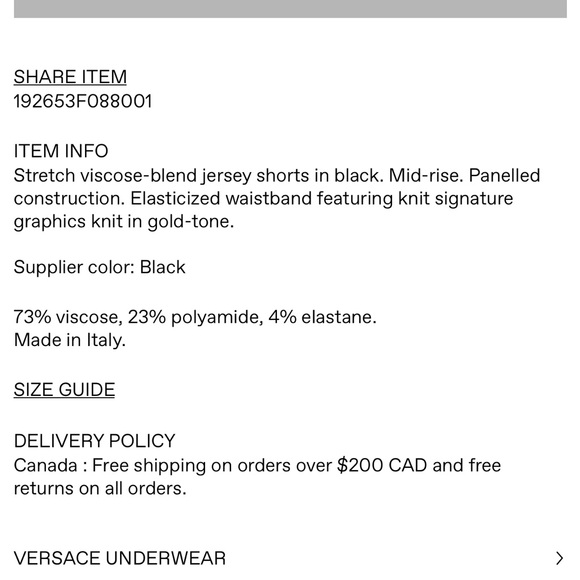 Versace cycle shorts size 2 - Picture 6 of 6